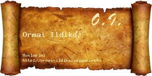 Ormai Ildikó névjegykártya