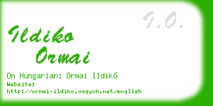 ildiko ormai business card